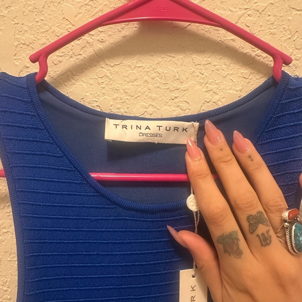 Trina Turk Vibrant Blue Midi Dress NWT Size Medium - Picture 3 of 4